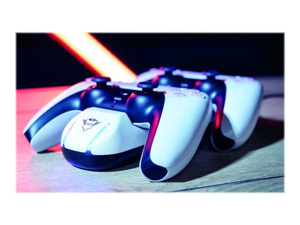 Trust GXT 251, Telakka-asema, PlayStation 5, Musta, Valkoinen, Langallinen, 66 mm, 195 mm