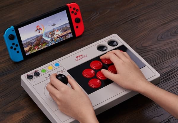 8Bitdo Arcade Stick, Joystick, Nintendo Switch, Nintendo Switch Lite, PC, Analog / Digital, Kabel & Trådlös, Bluetooth/USB, USB Type-C