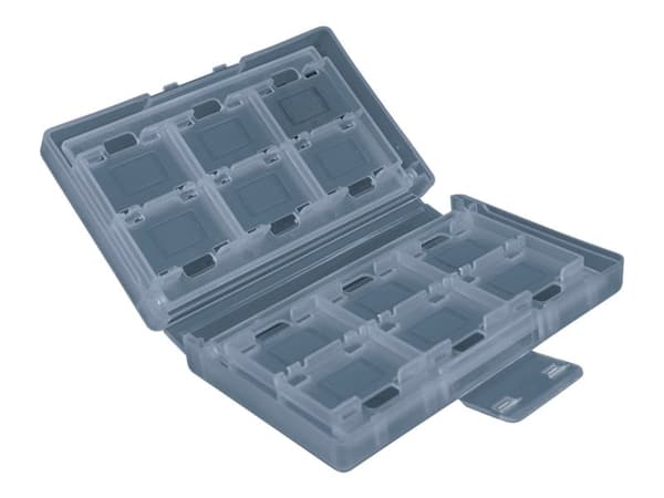 Steelplay - Hårt fodral för 24 spelkort - PVC - genomskinlig antracitgrå - för Nintendo Switch, Nintendo Switch Lite