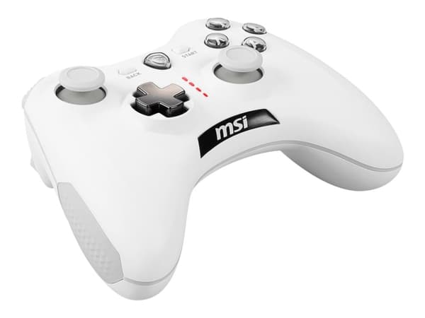 MSI Force GC30 V2 - Spelkontroll - trådlös, kabelansluten - vit - för PC, Android