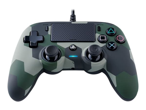 NACON COMPACT - Spelkontroll - kabelansluten - kamoflagegrön - för PC, Sony PlayStation 4