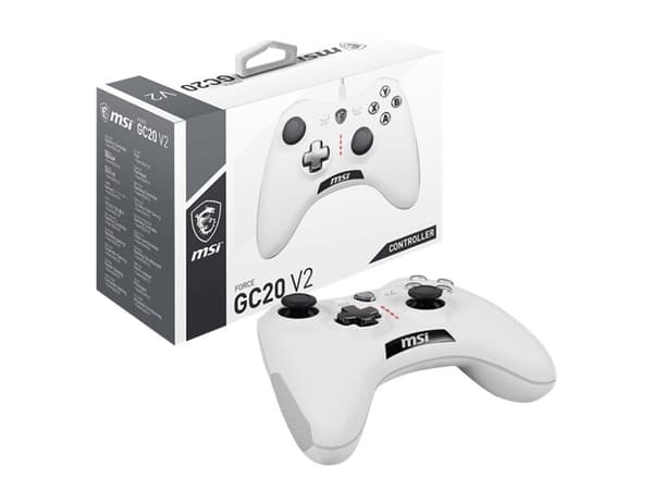MSI Force GC20 V2 - Håndkonsoll - kablet - hvit - for PC, Android