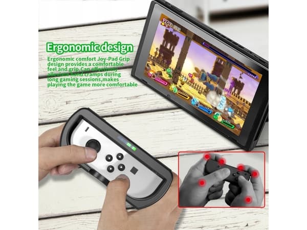 JYS 2x Handlebar + 2in1 Holder for Nintendo Switch OLED and Nintendo Switch/2x Black