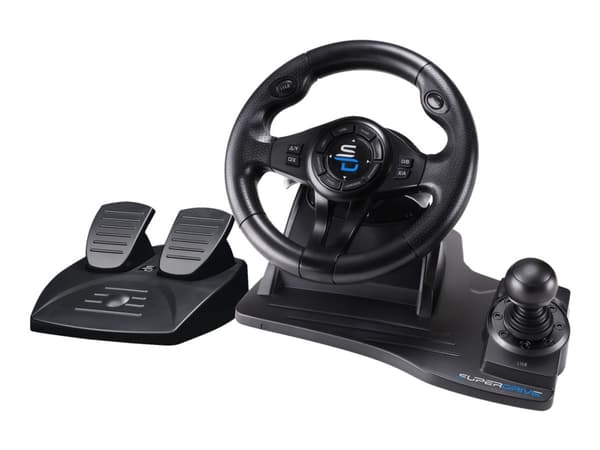 Subsonic - Superdrive - racing ratt GS550 Racing Wheel ratt med pedaler, padler, girskiftere og vibrasjon for Xbox Series X/S, PS4, Xbox One, PC