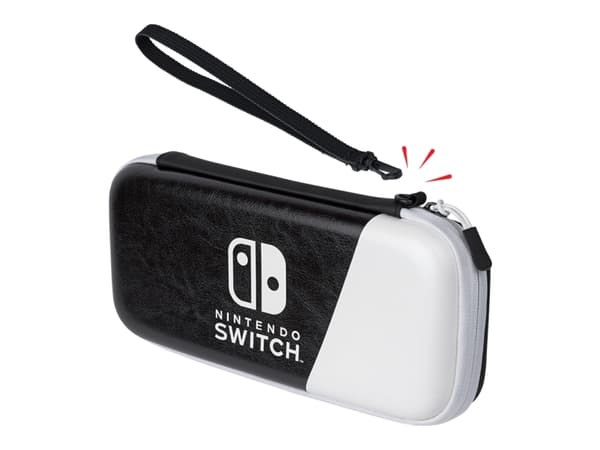 PDP Deluxe Travel Case - Fodral för spelkonsol - slimmad - svart och vit - för Nintendo Switch, Nintendo Switch Lite, Nintendo Switch OLED
