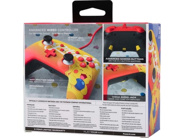 PowerA 1522784-01, Gamepad, Nintendo Switch, Analog, Koblet med ledninger (ikke trådløs), USB, Oransje, Rød