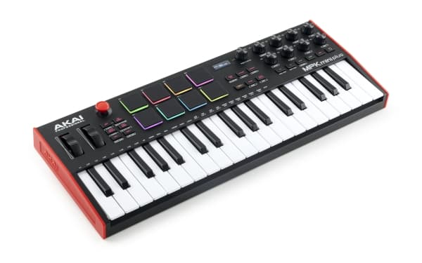Akai MPK Mini Plus, 37 tangenter, Knappar, Rotations-, Svart, Svart, USB, 451,1 mm