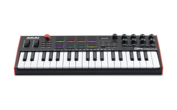 Akai MPK Mini Plus, 37 tangenter, Knappar, Rotations-, Svart, Svart, USB, 451,1 mm