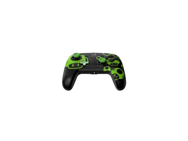 PDP REMATCH: 1-Up Glow in the Dark, Gamepad, Nintendo Switch, Nintendo Switch OLED, D-pute, Hjem-knapp, Analog/digital, Koblet med ledninger (ikke tr
