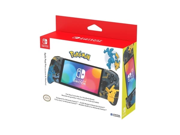 Hori Split Pad Pro (Lucario & Pikachu), Gamepad, Nintendo Switch, Nintendo Switch OLED, D-pute, Hjem-knapp, Turboknapp, Analog/digital, Koblet med le