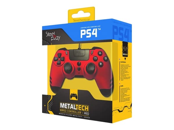 Steelplay MetalTech - Håndkonsoll - kablet - rubinrød - for Sony PlayStation 4, PC, Sony PlayStation 3