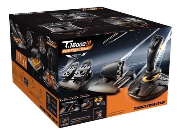 ThrustMaster T.16000M FCS Flight Pack - Styrspak, gas och pedaler - kabelansluten - för PC