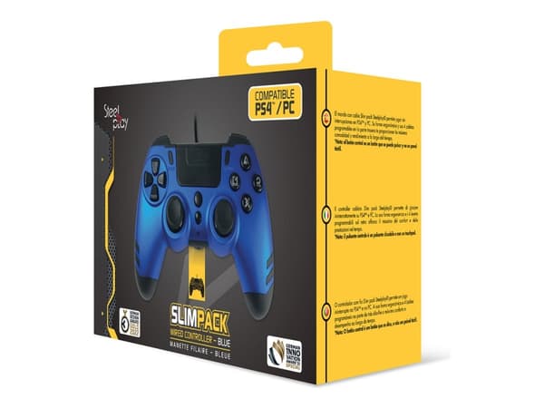 Steelplay Slim Pack - Peliohjain - kaapeli - safiirinsininen - PC:lle, Sony PlayStation 3, Sony PlayStation 4