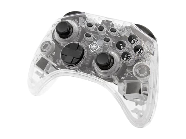DELTACO GAMING - Håndkonsoll - trådløs - Bluetooth - gjennomsiktig - for Nintendo Switch, Nintendo Switch OLED, PC, Android, iOS