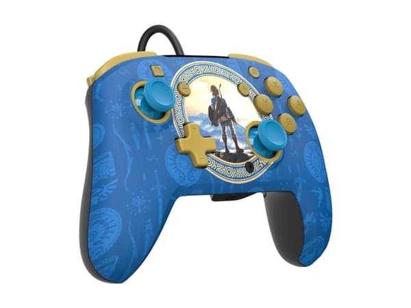 PDP Rematch: Hyrule Blue, Spelplatta, Nintendo Switch, Nintendo Switch Lite, Nintendo Switch OLED, D-pad, Home-knapp, Analog / Digital, Kabel, USB