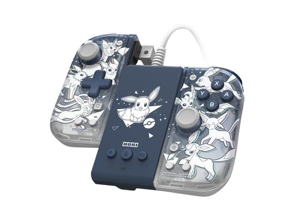 Hori Split Pad Compact Eevee Evolutions, Gamepad, Nintendo Switch, D-pute, Turboknapp, Koblet med ledninger (ikke trådløs), Blå, Hvit, Kabel