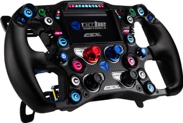 Cube Controls CSX-3 6 paddles - blau - CSX-3 Lenkrad von cubecontrols - Touch-Screen LCD Display - Anpassbare LED-Beleuchtete Knöpfe - 6 Pedale - Bla