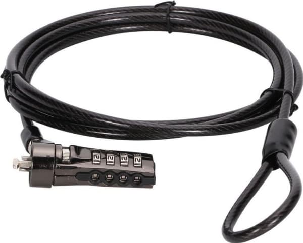 Conceptronic CUSTODIO01BS Combination Laptop Lock, Standard Security Slot, 1.8m, 1.8 m, Combination lock, Black