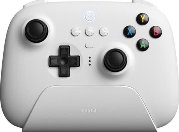 8Bitdo Ultimate - Med laddningsenhet - spelkontroll - trådlös - 2.4 GHz/Bluetooth - vit - för PC, Android, Raspberry Pi, Steam