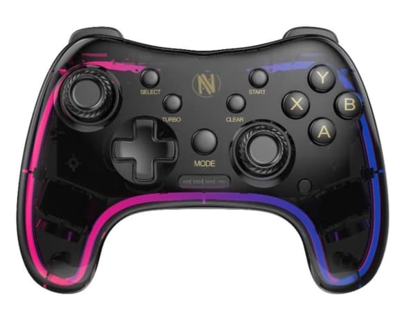 iBOX Aurora GP5 - Spelkontroll - trådlös - Bluetooth - genomskinligt svart - för Android, iOS, Nintendo Switch, Nintendo Switch Lite, Nintendo Switch