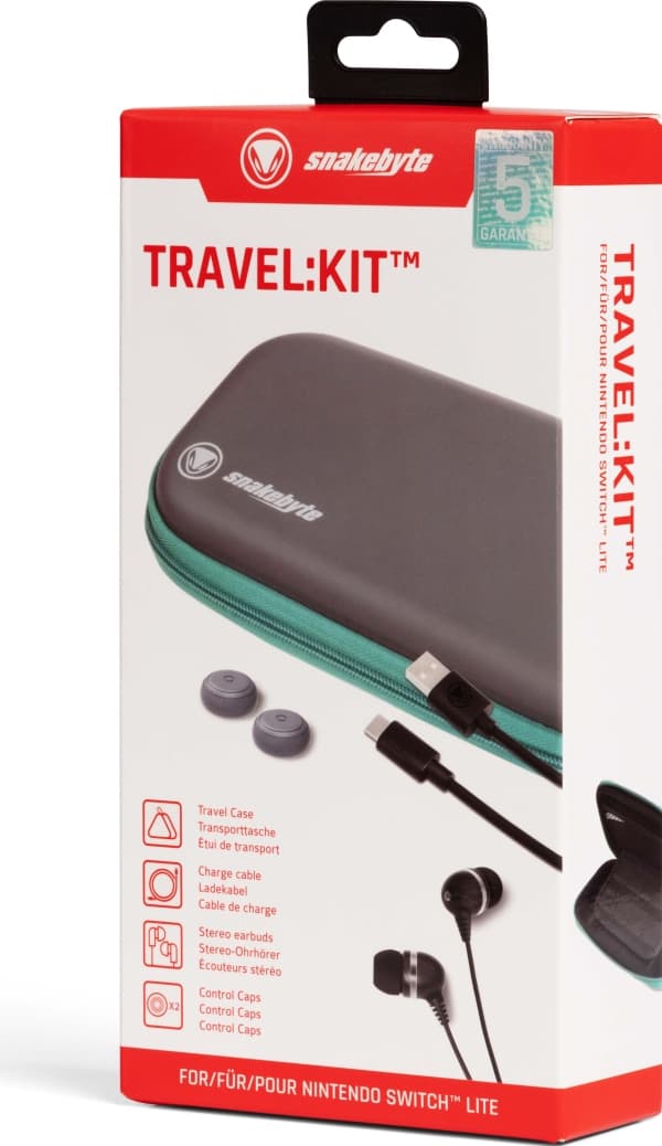 Snakebyte Travel:Kit (Switch Lite ), Nintendo Switch Lite, Travel kit, Grå, Nintendo, USB, Låda