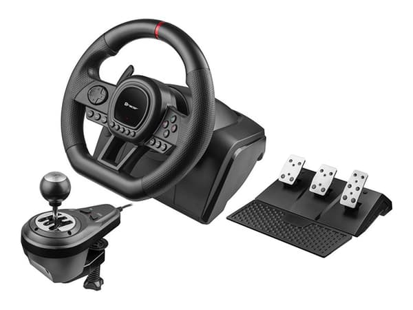 Tracer SimRacer - Hjul, pedaler och växelspakuppsättning - kabelansluten - för PC, Sony PlayStation 3, Sony PlayStation 4, Microsoft Xbox 360, Micros