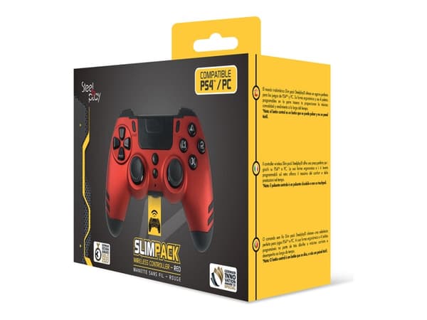 Steelplay Slim Pack - Peliohjain - langaton - 2,4 GHz - Ruby Red - PC:lle, Sony PlayStation 3, Sony PlayStation 4