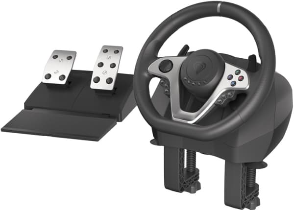 GENESIS Seaborg 400, ohjauspyörä + polkimet, Nintendo Switch, PC, PlayStation 4, Playstation 3, Xbox 360, Xbox One, D-mat, 900°, langallinen, USB