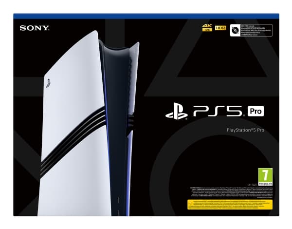 Sony PlayStation 5 Pro, PlayStation 5 Pro, Sort, Hvit, GDDR6, AMD, AMD Radeon, 120 Hz