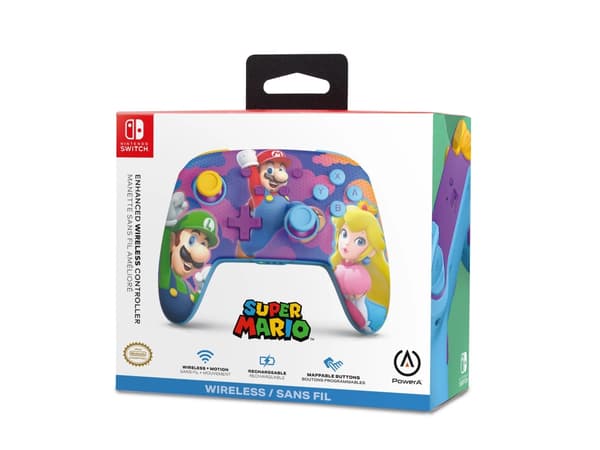 PowerA Enhanced - Spelkontroll - trådlös - Bluetooth - color splash heroes - för Nintendo Switch, Nintendo Switch OLED, Nintendo Switch Lite