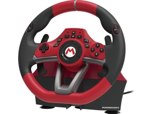 Hori Mario Kart Racing Wheel Pro Deluxe, Ratt + Pedaler, Nintendo Switch, Home-knapp, Menyknapp, Analog, 270°, Kabel