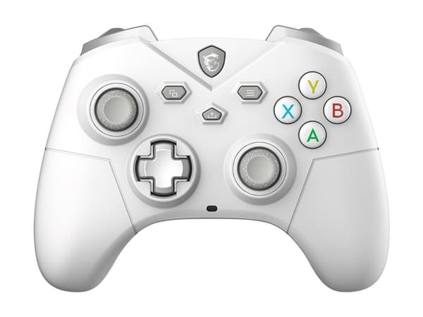 MSI Force GC300 - Spelkontroll - 2 knappar - trådlös - 2.4 GHz/Bluetooth - vit - för PC, Android