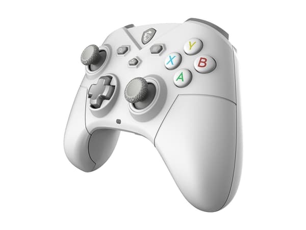 MSI Force GC300 - Spelkontroll - 2 knappar - trådlös - 2.4 GHz/Bluetooth - vit - för PC, Android