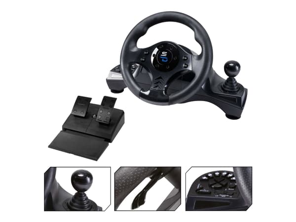 Superdrive GS750 Drive pro - Hjul, pedaler och växelspakuppsättning - kabelansluten - för PC, Microsoft Xbox One, Sony PlayStation 4, Microsoft Xbox