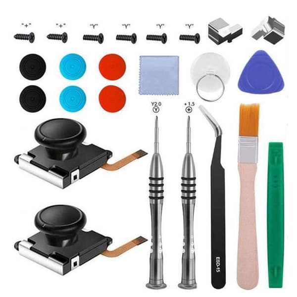 Svart 3D Joystick 3D Joystick Reparationssats för utbytesutgångar för Nintendo Switch
