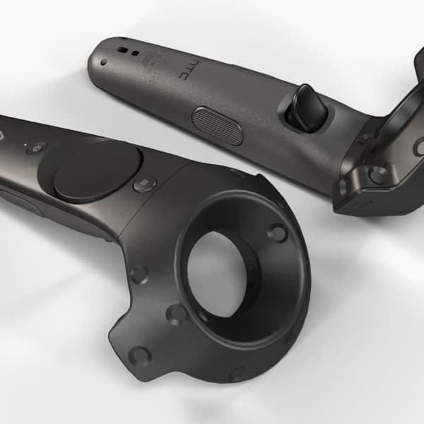 Ett par HTC Vive-kontroller för officiella VR Virtual Reality-headset- USED