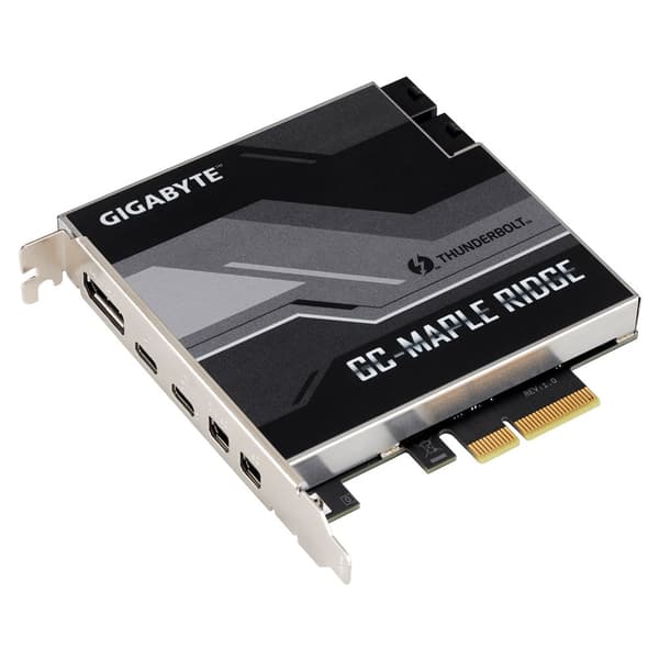 Gigabyte Thunderbolt-Adapter GC-MAPLE RIDGE (rev. 1.0) - PCIe 3.0 x4 - 2x Thunderbolt 4 - 2x Mini DP Sort, Grå