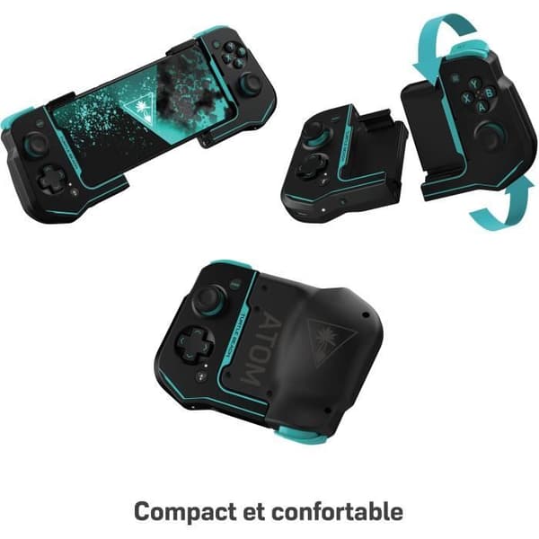 Android mobil spelkontroll - Turtle Beach Atom - Bluetooth - Svart/Cyan