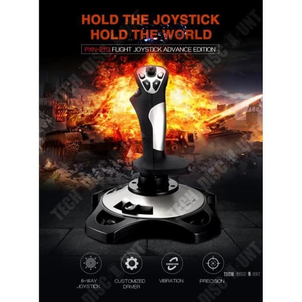 TD® joystick spelkontroll flygsimulator simulering flygplan kontroll pro luftstrid cockpit pilotentusiaster usb realistisk exakt