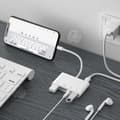 Miniatyrbild 4 av 4: INN® Lämplig för Apple White trådbunden mobiltelefon Enhet med samma skärm iPhone till HDMI Samma kraftledningskortläsare