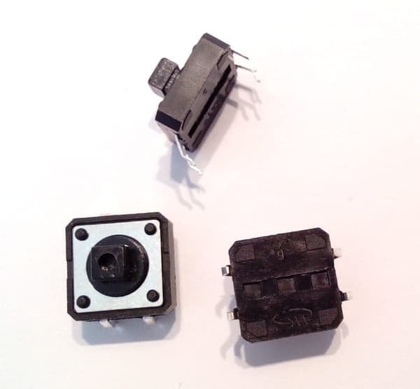 Tact Switch-knapper 12x12x7,3 THT (5 stk.)