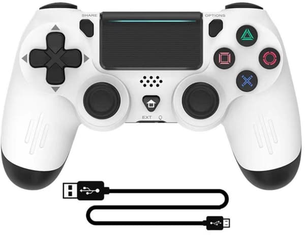 Trådløs Pad Controller til PS4 PlayStation 4 Vibrationsfunktion Hvid