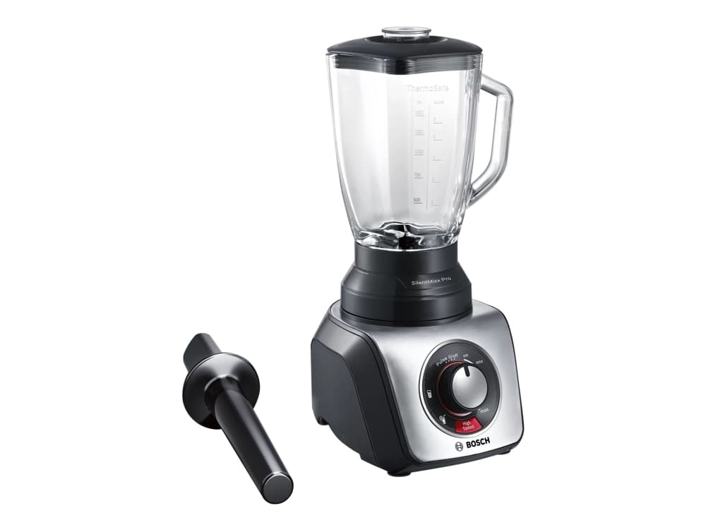 Bosch SilentMixx Pro, Bänkmixer, 2,3 l, Pulsfunktion, Iskrossning, 900 W, Svart, Rostfritt stål
