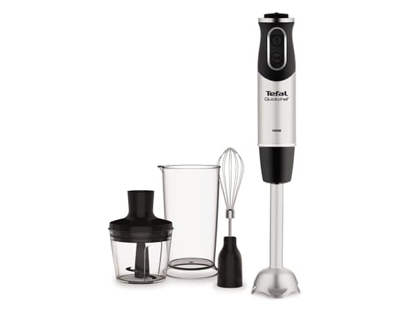 Tefal Quickchef HB656838, Stav Mikser, 0,8 l, Pulsfunksjon, Isknusing, 1000 W, Sort, Rustfritt stål