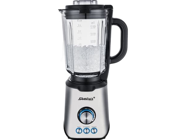 Steba MX 4 PLUS, Bänkmixer, 1,75 l, Pulsfunktion, Iskrossning, 1200 W, Svart, Rostfritt stål