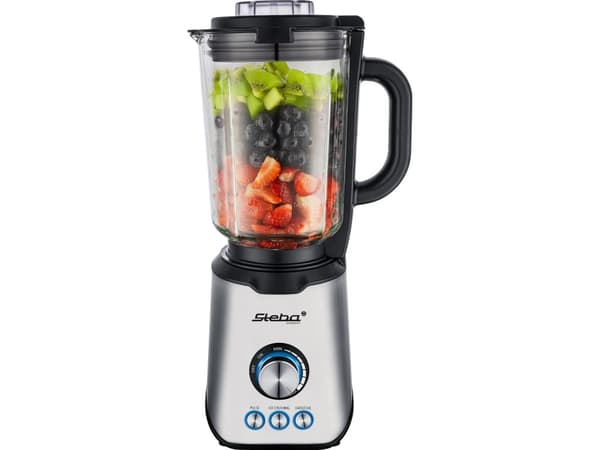 Steba MX 4 PLUS, Bänkmixer, 1,75 l, Pulsfunktion, Iskrossning, 1200 W, Svart, Rostfritt stål
