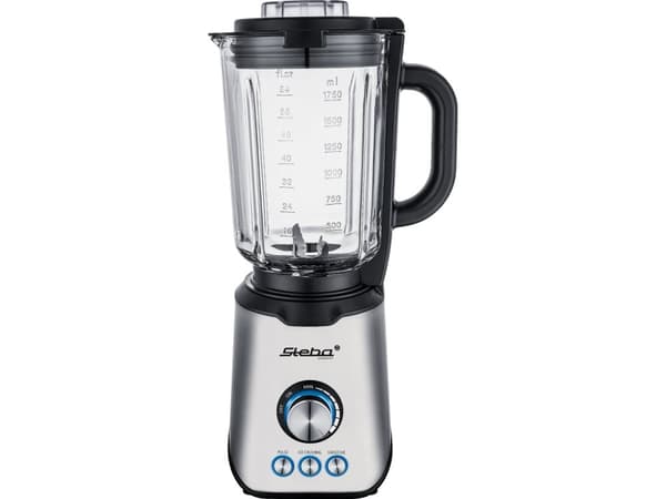 Steba MX 4 PLUS, Bänkmixer, 1,75 l, Pulsfunktion, Iskrossning, 1200 W, Svart, Rostfritt stål