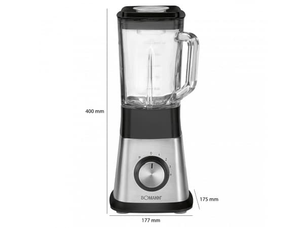 Bomann UM 1374 CB, Bord juicepresse, 1,5 l, Pulsfunksjon, Isknusing, 650 W, Sort, Rustfritt stål