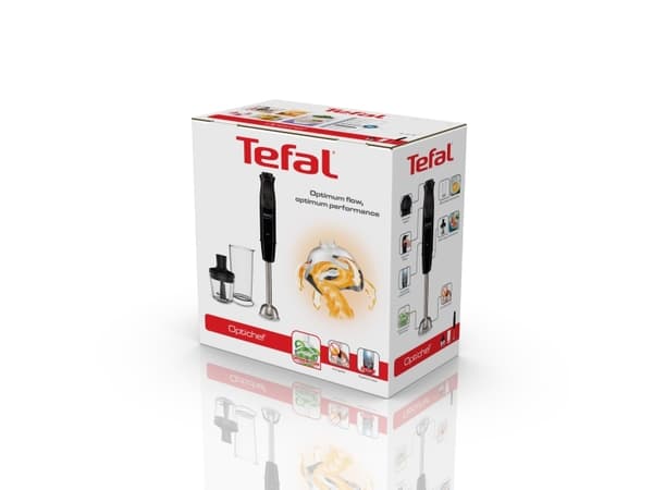 Tefal Optichef HB6418, Stavmixer, 0,8 l, Pulsfunktion, 800 W, Svart, Grå
