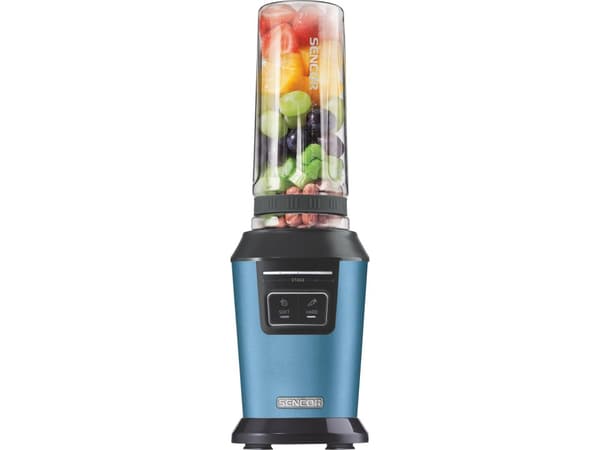 Sencor SBL 7172BL, kannettava sekoitin, 0,6 L, Jäänmurskaus, 800 W, Musta, Sininen